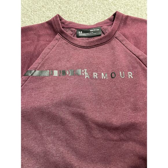 Under Armour Women's Size Small Crew Neck Loose Pullover Sweatshirt Burgundy - Picture 7 of 9